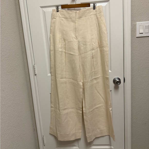 NWT A.L.C. Cream Linen Wide Leg Trousers